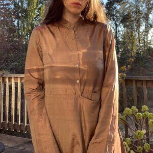 Dosa iridescent silk long dress